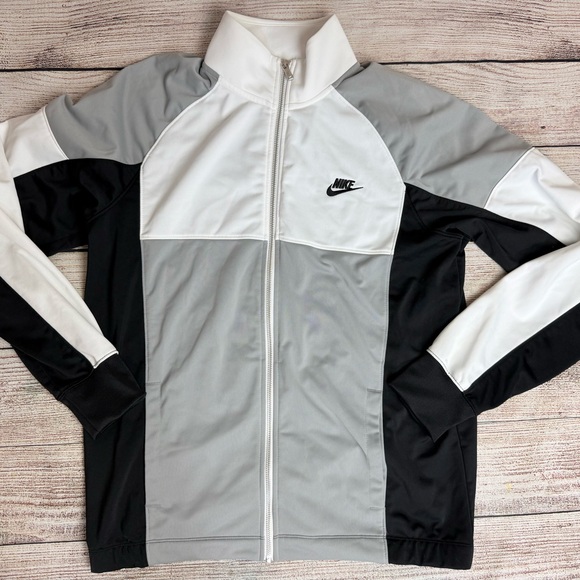 Nike Other - Nike Men’s Colorblock Track Jacket in Gray, White & Black Size Medium